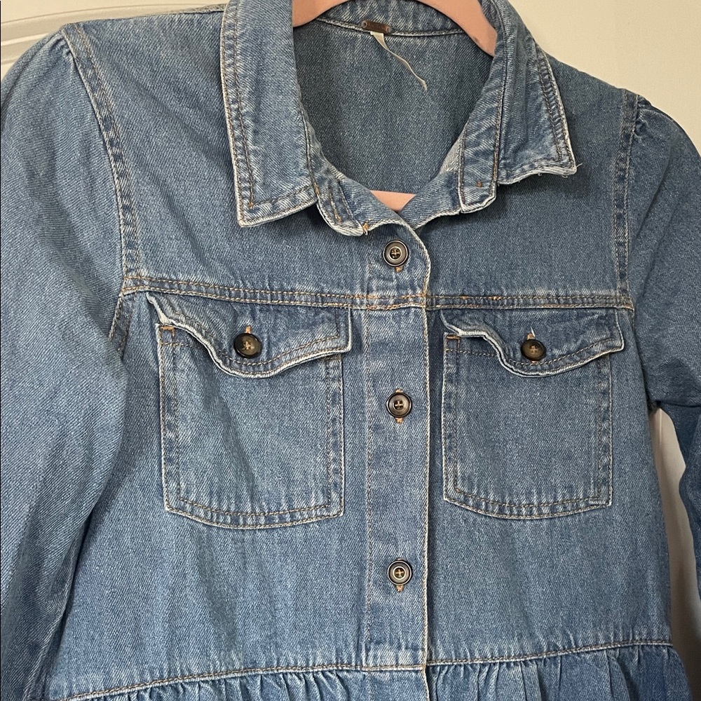 Free People Tiered Babydoll Chambray Dress - Picture 3 of 4
